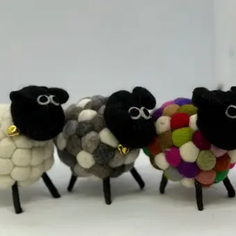 Sheep felted wool doll