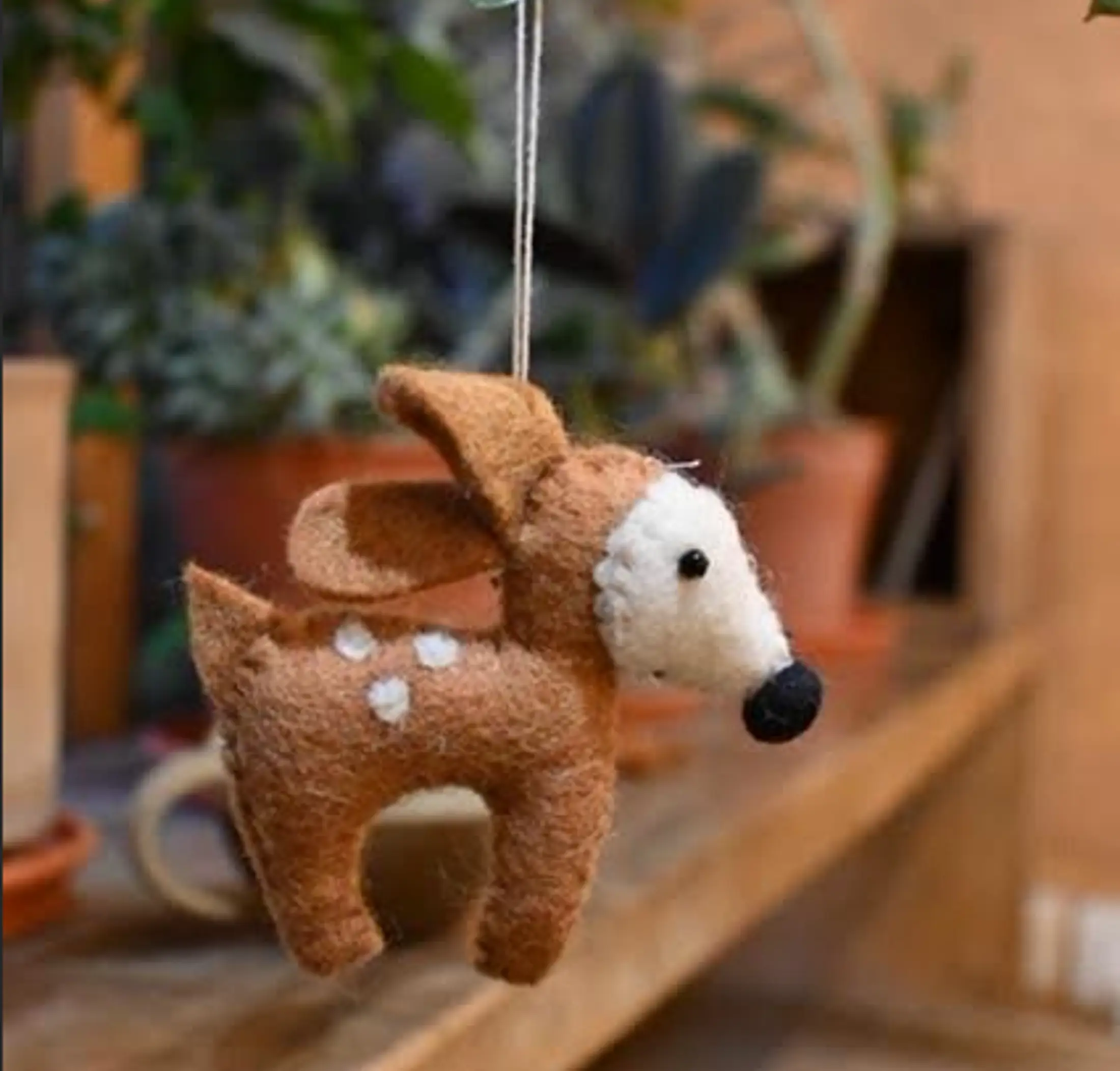 Felted wool Deer Charm